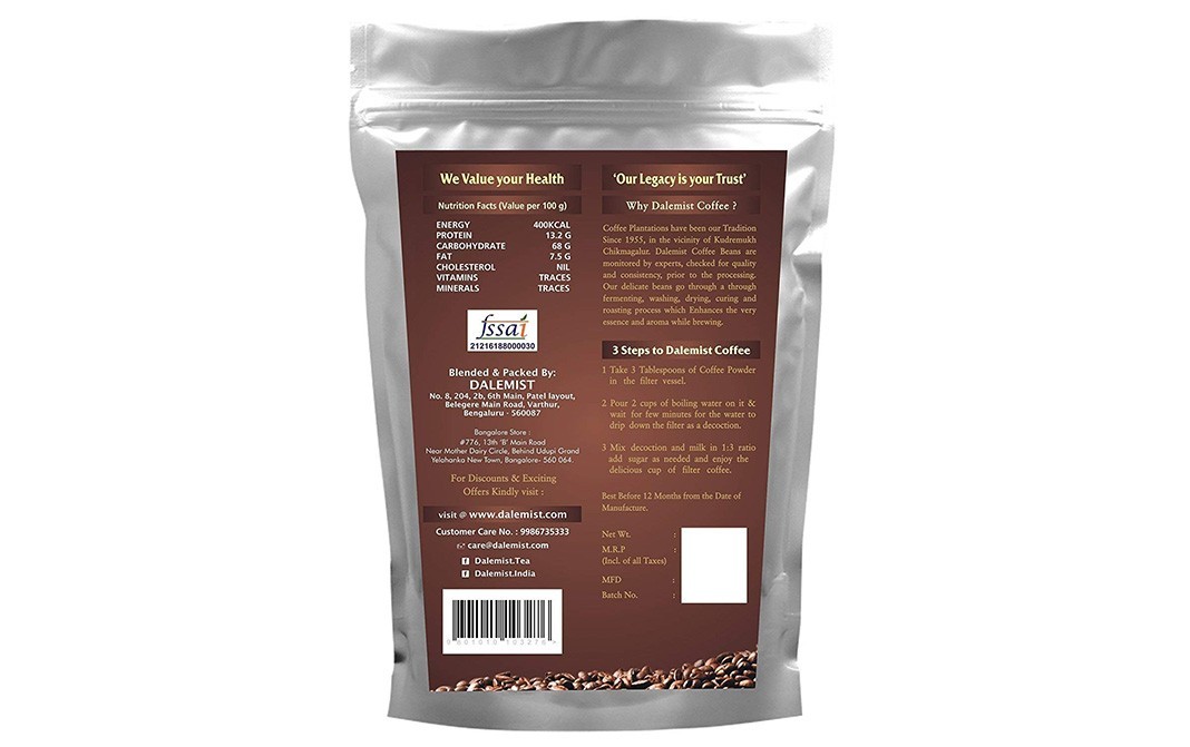 Dalemist Pure Coffee, High Grown Coffee   Pack  499 grams